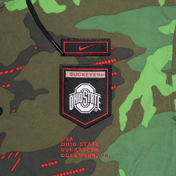 Nike Ohio State Buckeyes On Field Camo Woven Jacket Mens L Military - Picture 4 of 7